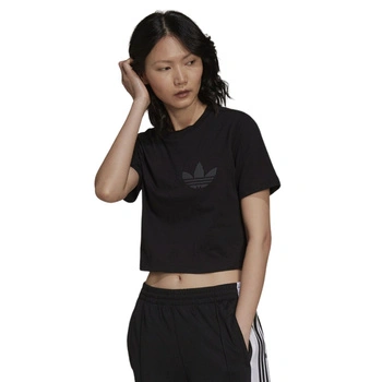 Koszulka damska Adidas czarny crop top z logo