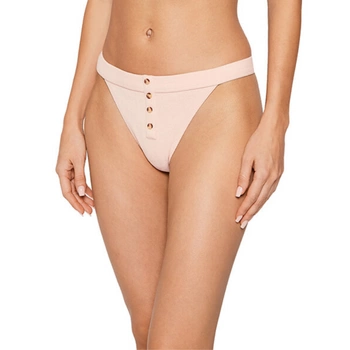 Majtki damskie Guess Addy Ribbed Thong stringi różowe