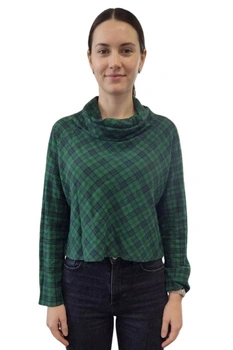 Bluzka damska Zara w kratkę zielona