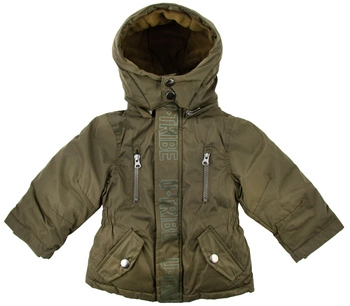 Kurtka dziecięca Chicco zimowa puchowa z kapturem khaki r. 74