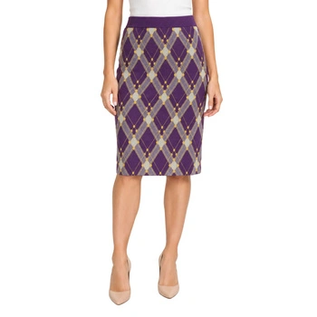 Spódnica damska Rodier z wełną i jedwabiem midi fioletowa r. XL/XXL