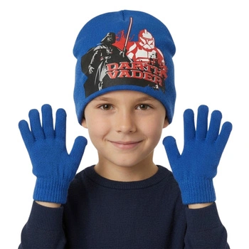 Komplet czapka rękawiczki Disney Star Wars dla chłopca zimowy