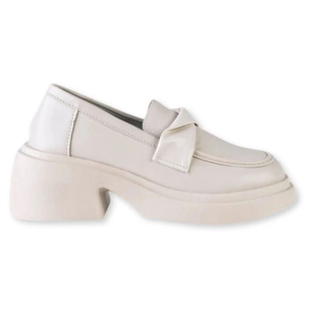 Półbuty damskie Musk Felicia lordsy z ekoskóry ecru