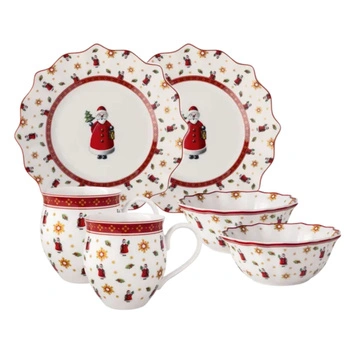 Zestaw śniadaniowy Villeroy & Boch Toy's Delight świąteczny dla 2 osób Święty Mikołaj