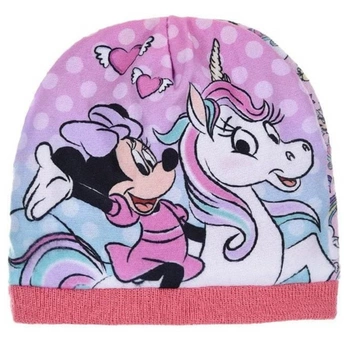 Czapka dla dziewczynki Disney Myszka Minnie zimowa z róźowym polarem