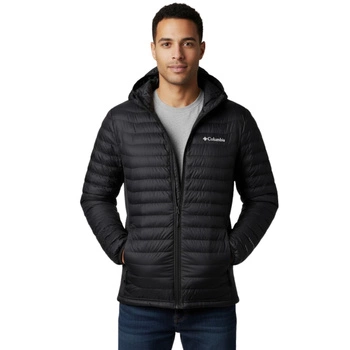 Kurtka męska Columbia Powder Pass pikowana z kapturem lekka czarna