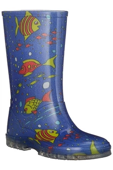 Kalosze dziecięce Beck Fish z printem na deszcz