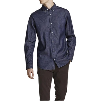 Koszula męska Jack&Jones Plain Denim granatowa klasyczna slim fit