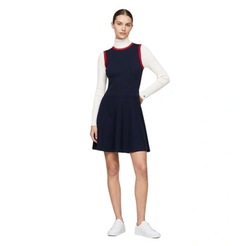 Sukienka damska Tommy Hilfiger dzianinowa sportowa prążkowana