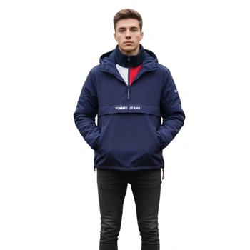 Kurtka męska Tommy Jeans Double Layer Pop Over przejściowa granatowo z kapturem r. M