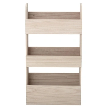 Półka ścienna Bloomingville Moris na książki zabawki z drewna paulowni