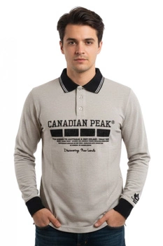 Koszulka męska Canadian Peak Kinstar bawełniana polo szara r. S