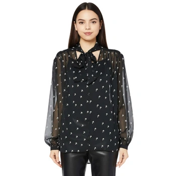 Koszula damska Diesel Rose czarna przewiewna wzorzysta