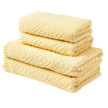 Komplet ręczników Westwing 100% bawełna 490 g/m² 4 sztuki żółte