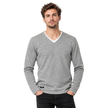 Sweter męski Deeluxe 74 szary longsleeve r. S