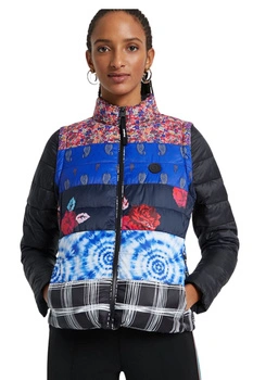 Kurtka damska Desigual Copenhagen przejściowa czarna bezrękawnik