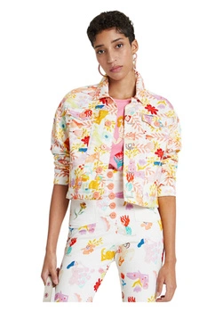 Kurtka damska Desigual Lisam jeansowa z nadrukiem r. M