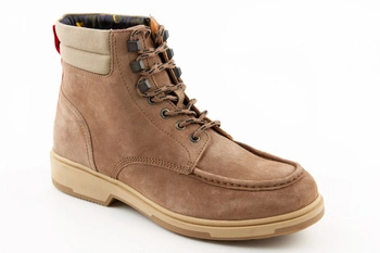 Buty męskie Tommy Jeans Casual Outdoor Lace trzewiki brązowe skóra