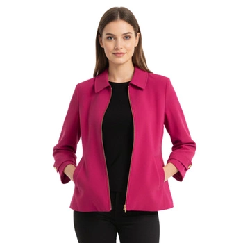 Marynarka damska Calvin Klein elegancka z zamkiem fuksjowa