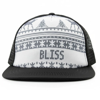 Czapka unisex Level Bliss prosty daszek trucker czarna z siatką