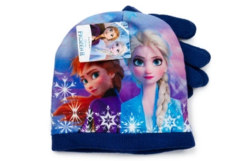 Komplet czapka rękawiczki Sun City Frozen II dla dziewczynki granatowy