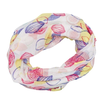 Komin S.Oliver damski biały wzór w cytryny