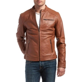 Kurtka męska skórzana Chyston Alban brązowa pilotka