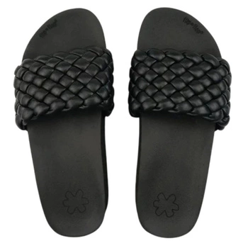 Klapki damskie Flip Flop Pool Hi Weave czarne lekkie plecione