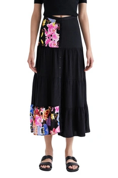 Spódnica damska Desigual Mans czarna rozkloszowana długa r. XS