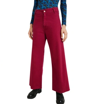 Spodnie damskie Desigual Template 3 kuloty różowe