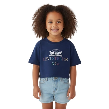 Koszulka dziewczęca Levi's bawełniana granatowa crop top