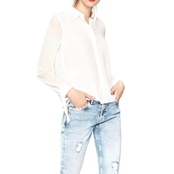 Koszula damska Pepe Jeans Stella klasyczna z kołnierzykiem ecru