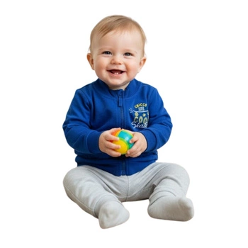 Bluza chłopięca Chicco bawełniana niebieska zasuwana