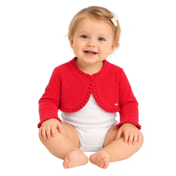 Sweter dziecięcy Mayoral bolerko czerwone do sukienki r. 68
