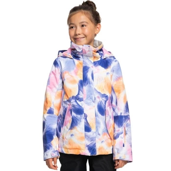 Kurtka dziewczęca Roxy Jetty Girl na narty różowo-niebieska z kapturem