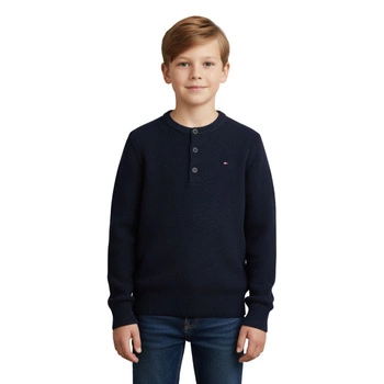Sweter chłopięcy Tommy Hilfiger dziecięcy z guzikami granatowy