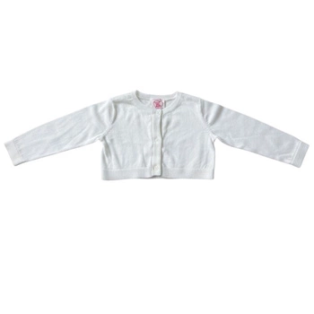 Sweter dziewczęcy Chicco krótki biały rozpinany
