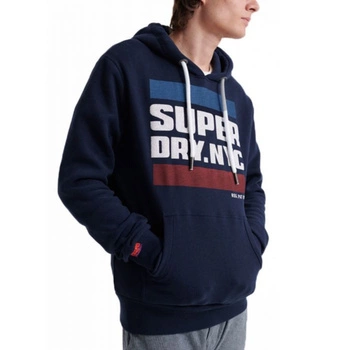 Bluza męska Superdry Nyc Tab z kapturem dresowa granatowa