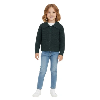 Sweter dla dziewczynki Zara kardigan bawełniany zapinany z kołnierzykiem r. 122
