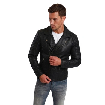 Kurtka męska Lee Cooper skórzana czarna ramoneska r. M