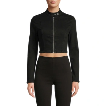 Kurtka damska Zara jeansowa cropped krótka czarna r. M