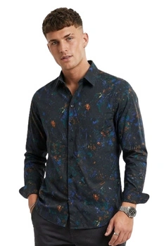 Koszula męska Desigual Assan czarna z nadrukiem