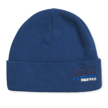Czapka męska Superdry Orange Label Beanie niebieska zimowa