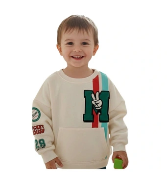 Bluza chłopięca Zara Baby x Disney bawełniana ecru kangurka r. 86