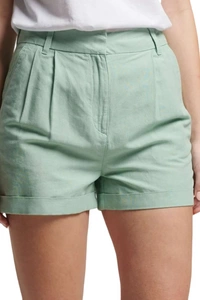 Spodenki damskie Superdry Studios Linen szorty mietowy