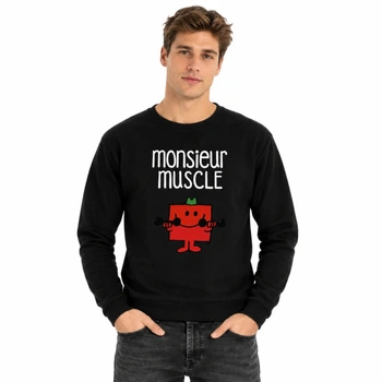 Bluza męska Monsieur Muscle czarna z nadrukiem r. XXL