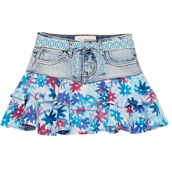 Spódnica dziewczęca Desigual Animal  jeanswowa z falbaną