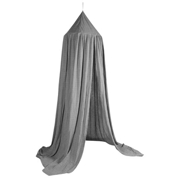 Baldachim dla niemowląt Sebra bawełniany do łóżeczka wiszący szary