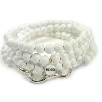 Łańcuszek do telefonu Mobeads Escapulario białe koraliki 130 cm