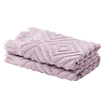Zestaw ręczników Westwing Jacqui bawełniane fioletowe 490 g/m² 2 sztuki 30 x30
